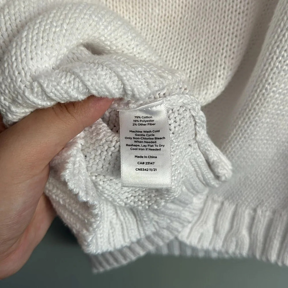 Talbots Pineapple Open Neck Pullover Size M NWT - Picture 6 of 6